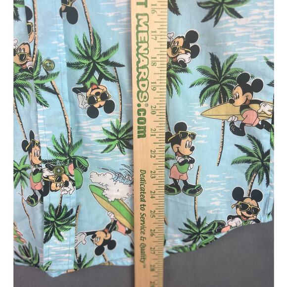 Disney Junior Mickey Mouse Hawaiian Shirt Kids Size 18/20 Blue Button Up Surf - Picture 5 of 9